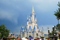 Storm Clouds over Cinderella's Castle Royalty Free Stock Photo